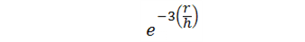 Equation 3. Where r is the radius centered at a point, h is bandwidth: