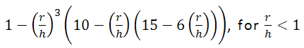 Equation 4. Where r is the radius centered at a point, h is bandwidth: